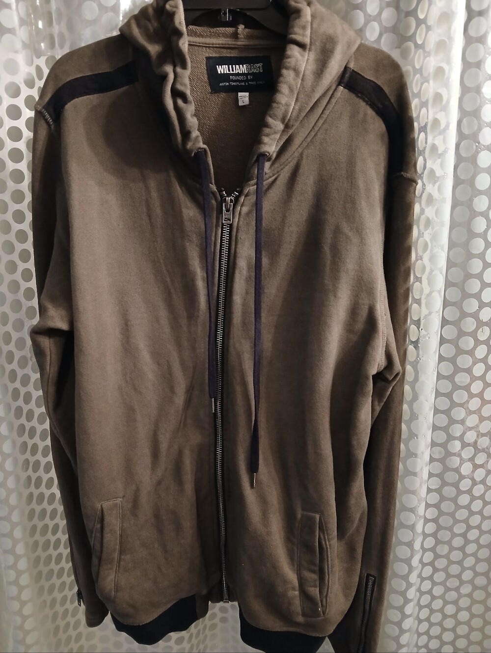 Vintage William Rast (Justin Timberlake) Olive Brown Zip-Up Hoodie FF#470